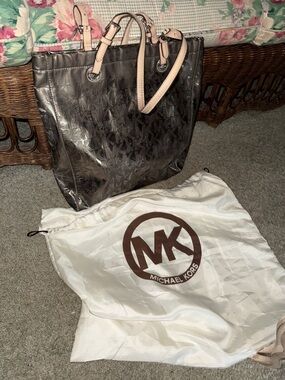 Michael Kors Bronze Metallic Tote with dust  bag